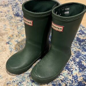 Hunter Kids Dark Green Rain Boots